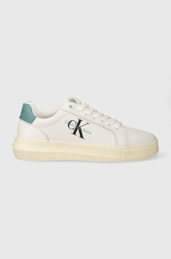 Kožené sneakers boty Calvin Klein Jeans CHUNKY CUPSOLE MONOLOGO černá barva, YM0YM00681