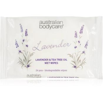 Australian Bodycare Tea Tree Oil & Lavender vlhčené ubrousky na obličej a tělo 24 ks