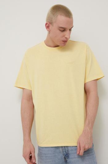 Bavlněné tričko Levi's žlutá barva, hladký