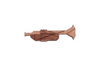 Dřevěná brož Trumpet Brooch s praktickým zapínáním a možnosti výměny či vrácení do 30 dnů zdarma