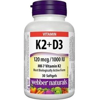 Webber Naturals K2 + D3 120 mcg/1000 IU 30 cps (8344)