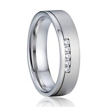 7AE AN1012 Dámský snubní prsten se zirkony - velikost 51 - AN1012-D-51