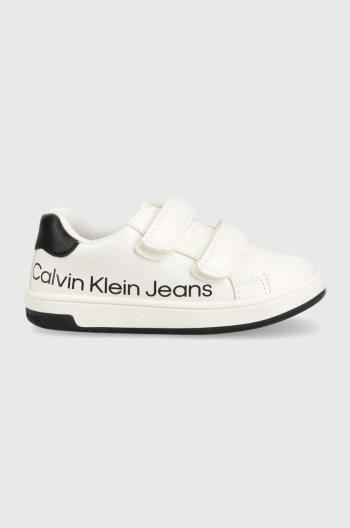 Dětské sneakers boty Calvin Klein Jeans bílá barva