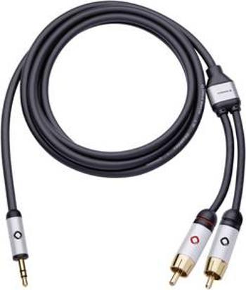 Připojovací kabel Oehlbach, jack zástr. 3.5 mm/cinch zástr., černý, 3 m