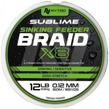 Nytro šňůra sublime x8 sinking feeder braid 150 m - 0,08 mm 4,1 kg