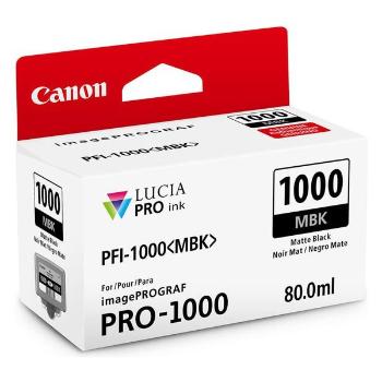 CANON PFI-1000 MBK - originální cartridge, matně černá, 5490 stran