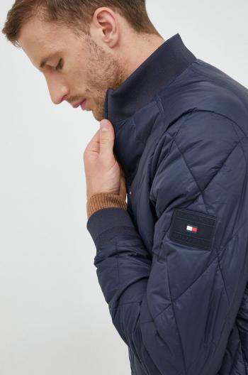 Bomber bunda Tommy Hilfiger tmavomodrá barva, přechodná