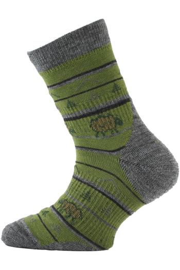 Lasting TJL dětské merino ponožky zelené Velikost: (34-37) S ponožky