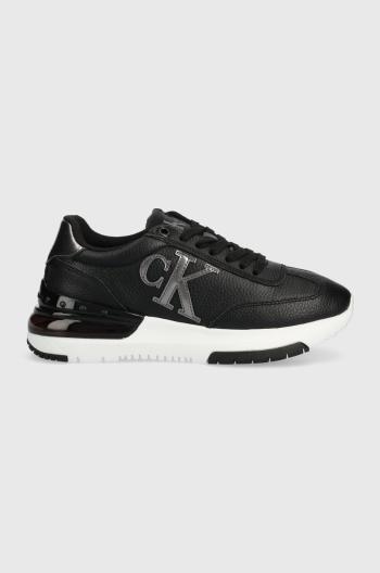 Kožené sneakers boty Calvin Klein Jeans Sporty Runner Comfair Laceup černá barva