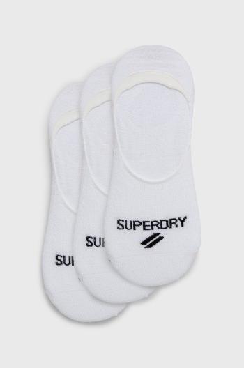 Ponožky Superdry (3-pack) dámské, bílá barva