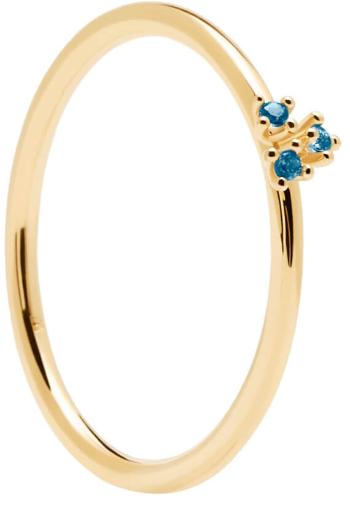PDPAOLA Něžný pozlacený prsten ze stříbra se zirkony DAISY Gold AN01-183 50 mm