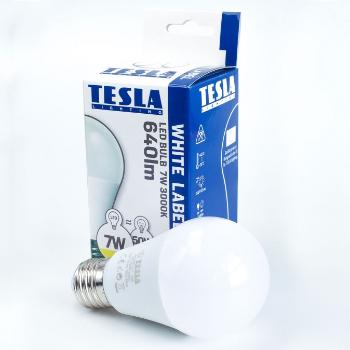 TESLA - LED BL270927-5D, žárovka BULB E27, 9W, 230V, 806lm, 30 000h, 2700K teplá bílá, 200°, st