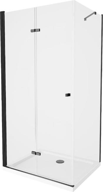 MEXEN/S Lima sprchový kout 70x80 cm, transparent, černá + bílá vanička se sifonem, 856-070-080-70-00-4010B