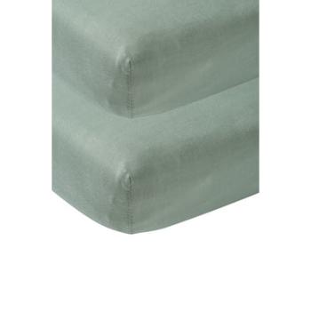 Meyco Prostěradlo Jersey 2-pack 60 x 120 cm stone green