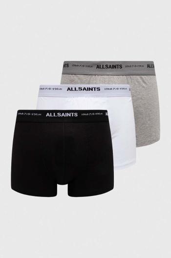 Bavlněné boxerky AllSaints UNDERGROUND 3-pack černá barva