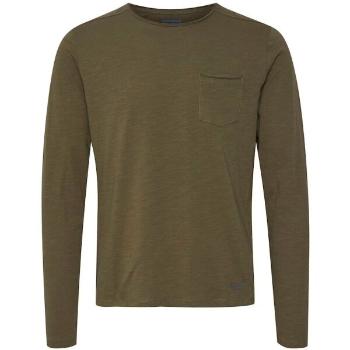 BLEND T-SHIRT L/S Pánské triko s dlouhým rukávem, khaki, velikost XL