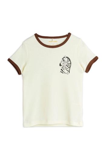 Dětské bavlněné tričko Mini Rodini bílá barva, s potiskem