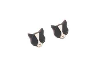 Dřevěné náušnice Black Cat Earrings s možností výměny či vrácení do 30 dnů