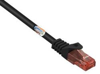 Síťový kabel RJ45 Basetech BT-2272281, CAT 6, U/UTP, 25.00 cm, černá