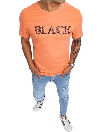 Světle oranžové pánské tričko s nápisem black vel. XL