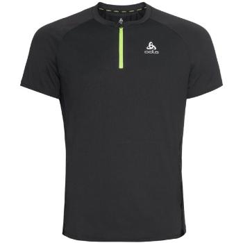 Odlo AXALP TRAIL T-SHIRT CREW NECK S/S 1/2 ZIP Pánské funkční tričko, černá, velikost XL