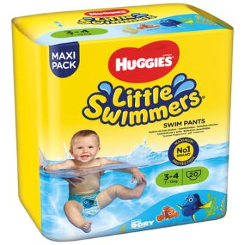 HUGGIES Plenky na plavání Little Swimmers velikost 3-4 4 x 20 kusů
