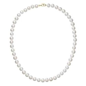 EVOLUTION GROUP CZ Perlový náhrdelník bílý z pravých říčních perel se zlatým 14 karátovým zapínáním  - 922003.1