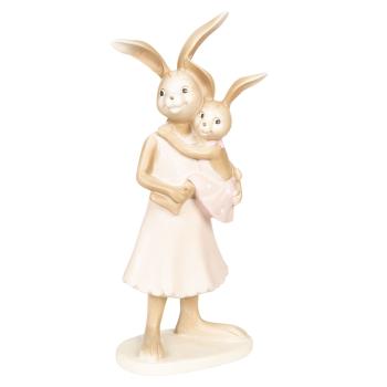 Dekorace králičí mamka s dívkou - 11*8*26 cm 6PR2638