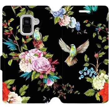 Flipové pouzdro na mobil Samsung Galaxy A8 2018 - VD09S Ptáčci a květy (5903226200955)