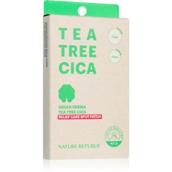 NATURE REPUBLIC Green Derma Tea Tree Cica Relief Care Spot Patch čisticí pleťové náplasti proti akné 60 ks