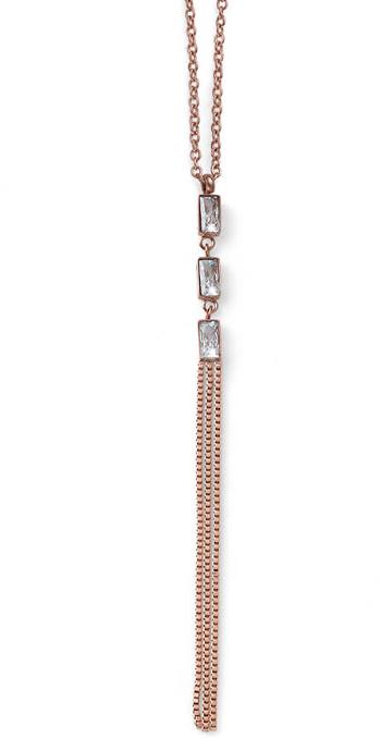 Oliver Weber Bronzový náhrdelník s čirými zirkony Swarovski Spectrum 12156RG
