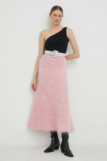 Sukně By Malene Birger růžová barva, maxi, pouzdrová