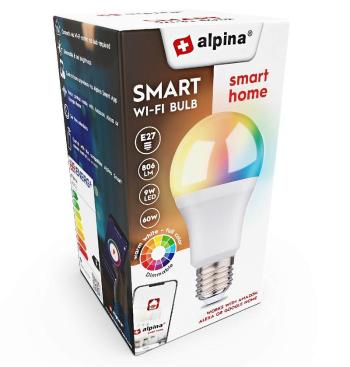 ALPINA Chytrá žárovka LED RGB WIFI bílá + barevná E27ED-225433