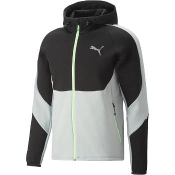 Puma EVOSTRIPE FULL-ZIP HOODIE Pánská sportovní mikina, černá, velikost