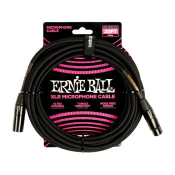 Ernie Ball 20' Braided XLR Cable Black