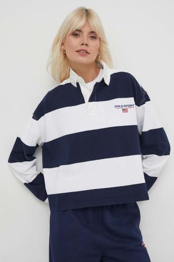 Bavlněné tričko s dlouhým rukávem Polo Ralph Lauren tmavomodrá barva, 211936917