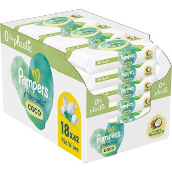 Pampers Harmonie Coconut Pure vlhčené čisticí ubrousky pro děti 18x42 ks