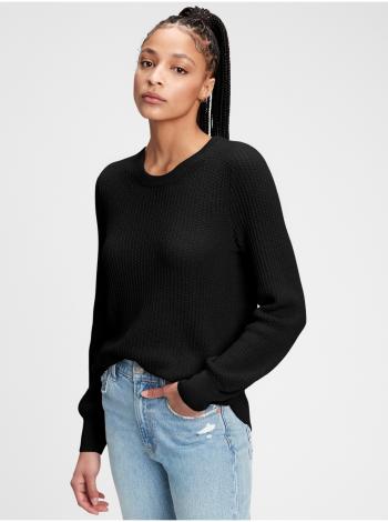 Černý dámský svetr GAP textured crewneck bk pullover