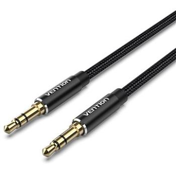 Vention Cotton Braided 3.5mm Male to Male Audio Cable 1.5m Black Aluminum Alloy Type (BAWBG)