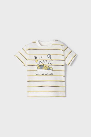 Dětské tričko Mayoral žlutá barva, vzorovaný
