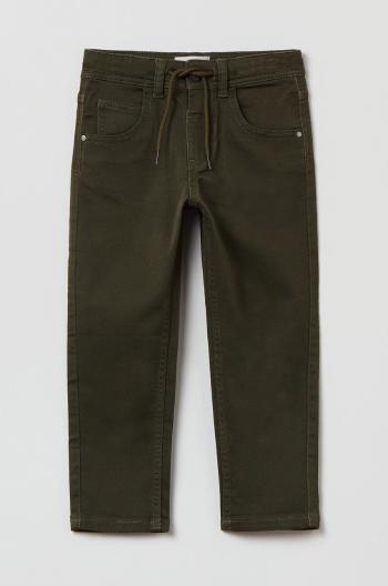Dětské kalhoty OVS zelená barva, hladké