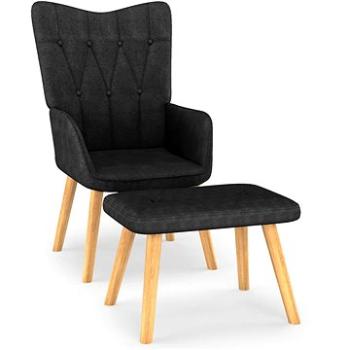 Relaxační křeslo se stoličkou černé textil, 327540 (327540)