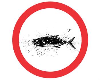 Samolepky zákaz - 5ks Ryba