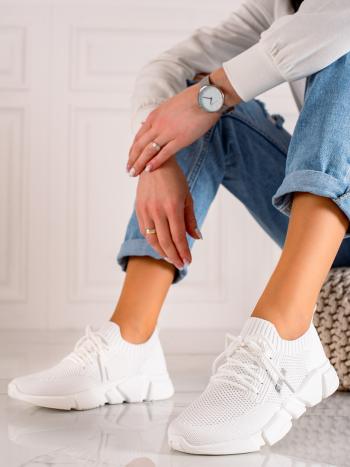 Trendy dámské  tenisky bílé bez podpatku
