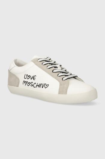 Kožené sneakers boty Love Moschino bílá barva, JA15512G0IIAC10A