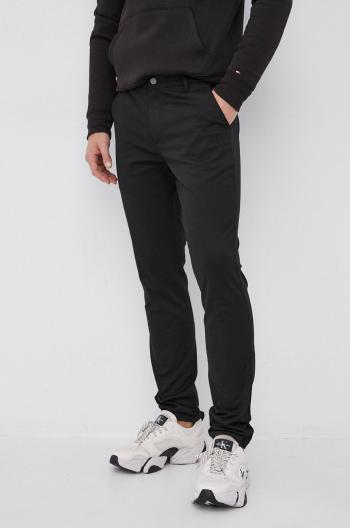 Kalhoty Calvin Klein Jeans pánské, černá barva, jednoduché
