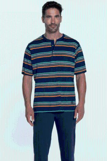 Pánské pyžamo LEONARDO Tmavě modrá XL
