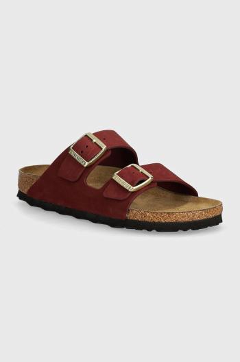 Nubukové pantofle Birkenstock Arizona SFB vínová barva, 1028719