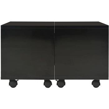 Konferenční stolek černý vysoký lesk 60x60x35 cm dřevotříska (283722)