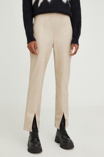 Kalhoty Answear Lab dámské, béžová barva, přiléhavé, high waist
